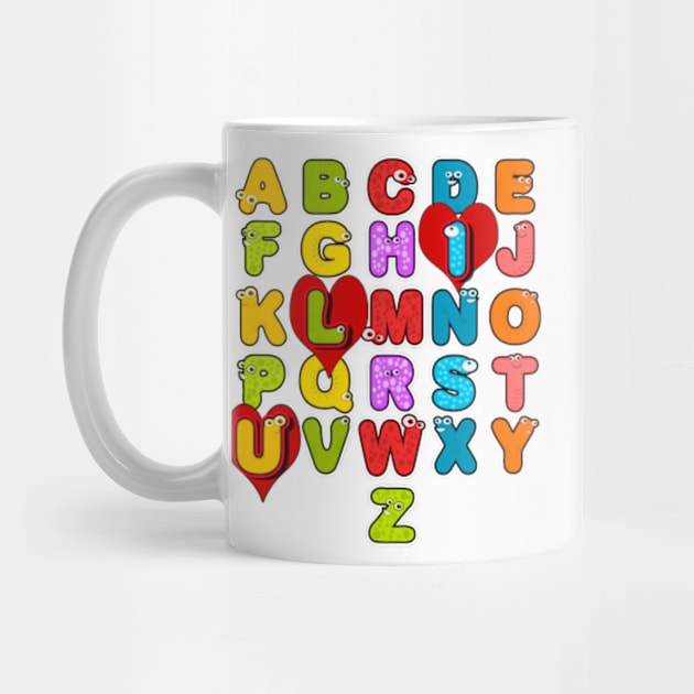 ABC Alphabet I Love You English Teacher Valentines Day Gift by Goods-by-Jojo